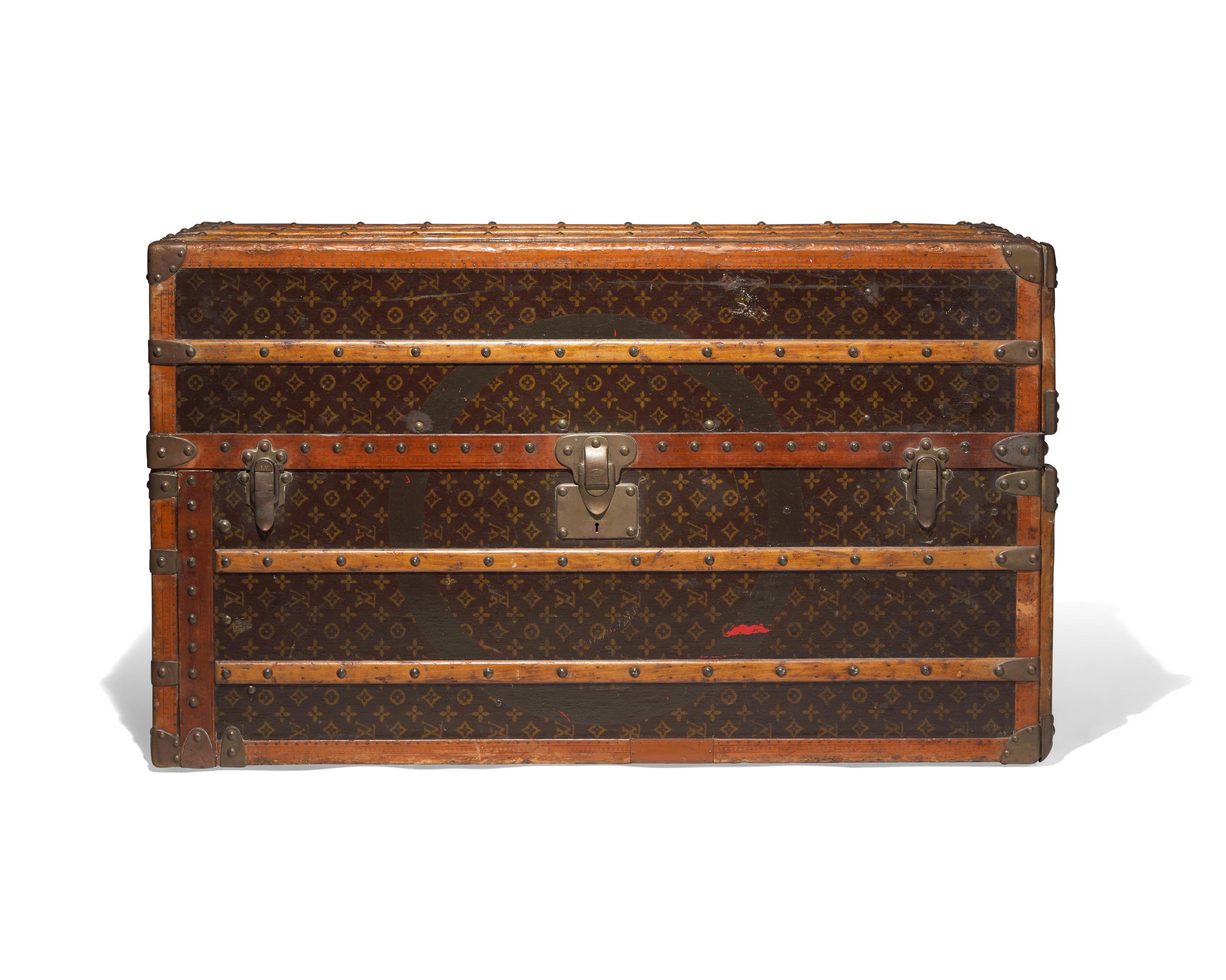 A Louis Vuitton Monogrammed Canvas Hardsided Wardrobe with 'JG' Monogram