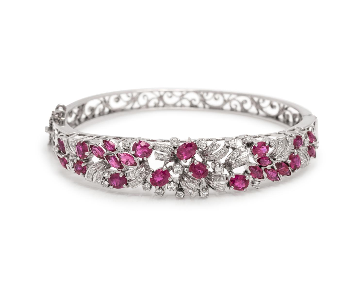 RUBY AND DIAMOND BANGLE BRACELET
