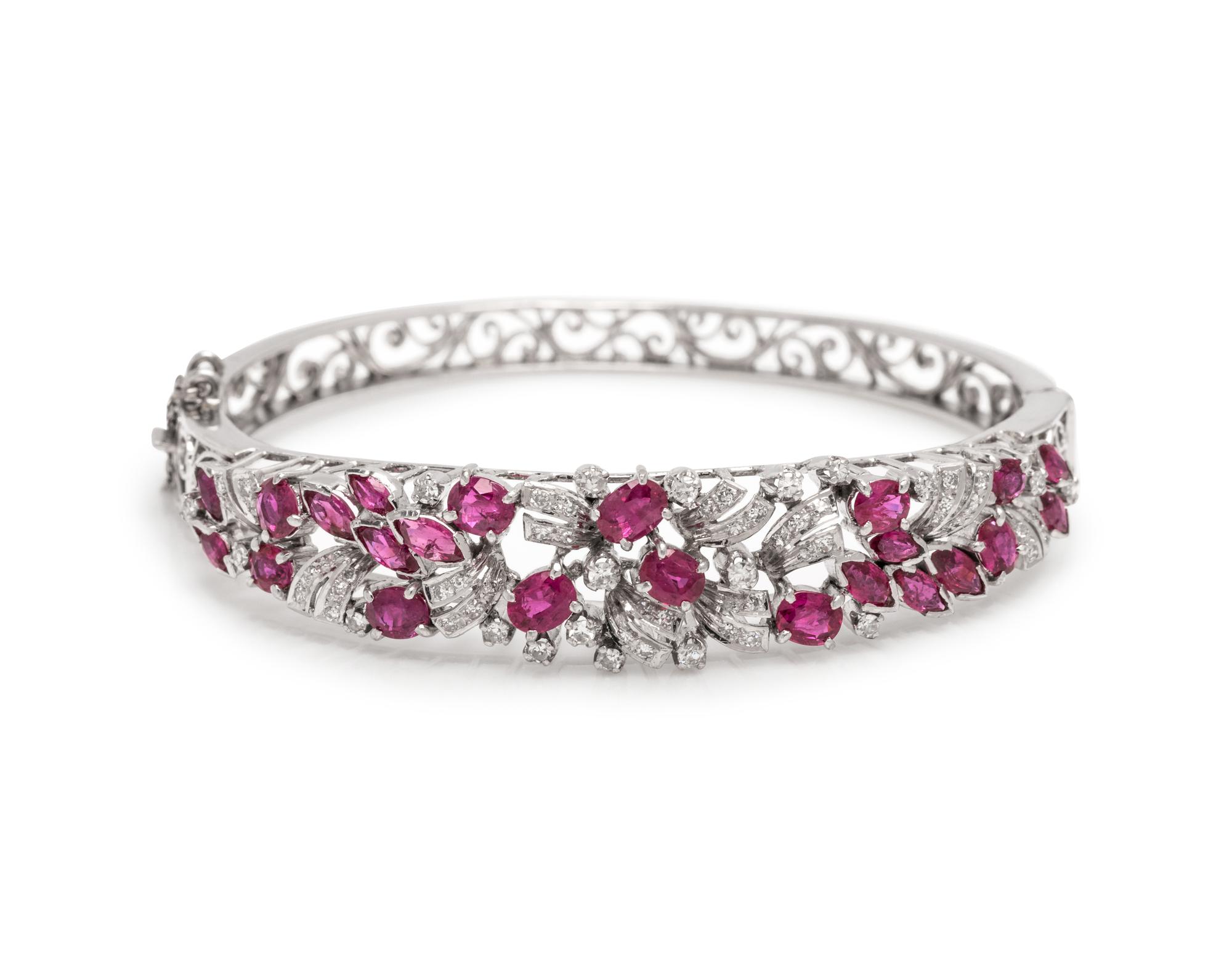 RUBY AND DIAMOND BANGLE BRACELET