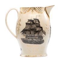 A Liverpool Transfer-Printed Creamware 'Washington in Apotheosis' Pitcher