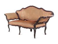 An Italian Carved Walnut Settee