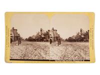 [WESTERN AMERICANA]. Stereoview of a bull train. Miles City, MT: L.A. Huffman, 1881.