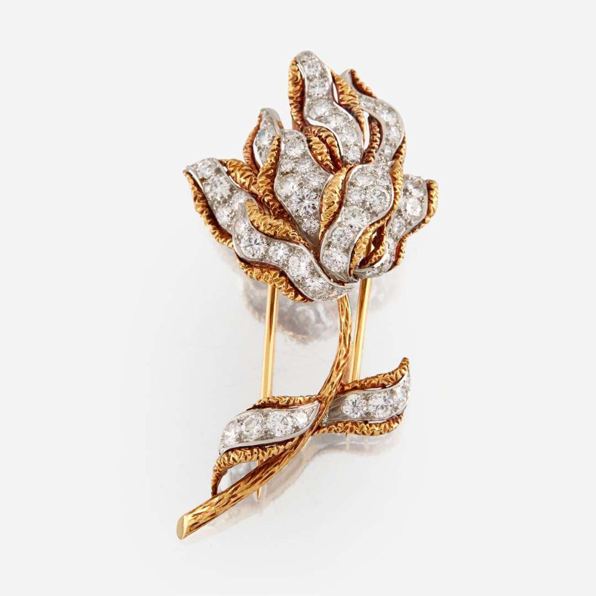 A diamond, gold, and platinum brooch, Cartier André Vassort
