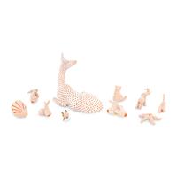 Ten Herend Porcelain 'Rust Fishnet" Figurines