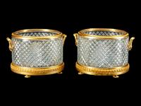A Pair of Gilt-Bronze-Mounted Cut-Glass Jardinieres