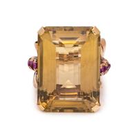 RETRO, CITRINE AND RUBY RING