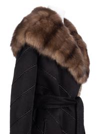 J. Mendel Black Cashmere Coat with Barguzin Sable Trim, 2000-10s,