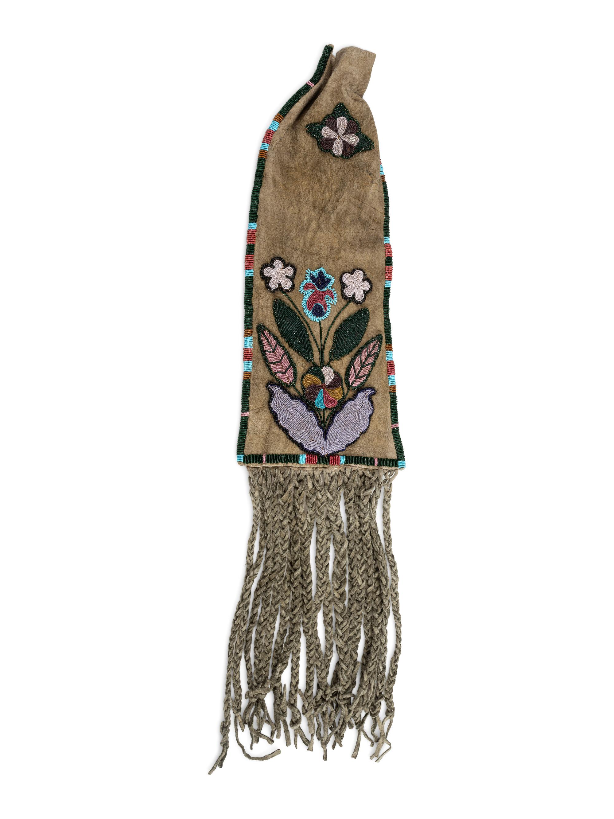 Metis Cree Beaded Hide Tobacco Bag