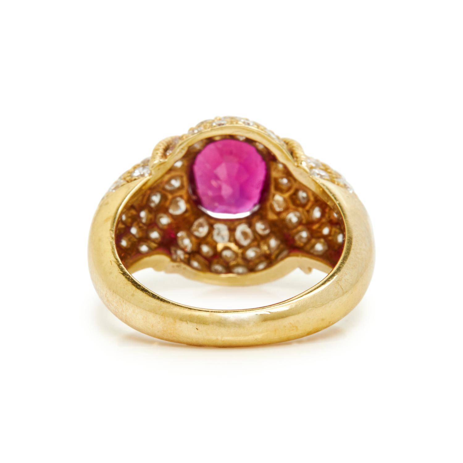 YELLOW GOLD, RUBY, AND DIAMOND RING