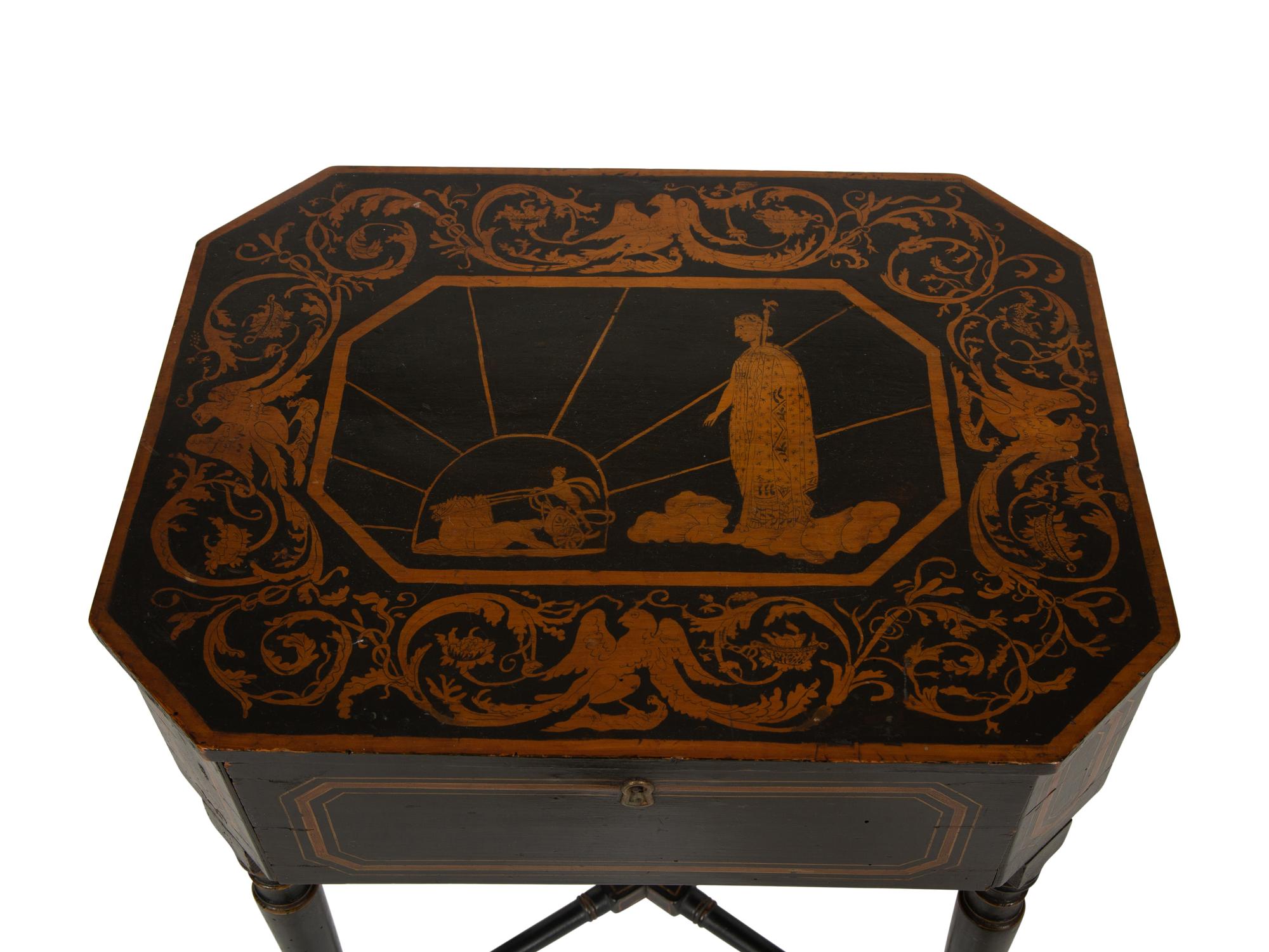 A George III Penwork Side Table