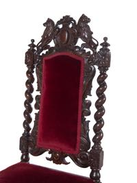 A Pair of Renaissance Revival Carved Walnut Side Chairs