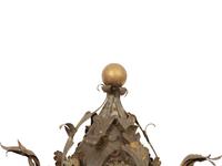 An Italian Tole Swinging Lantern on a Giltwood Stand