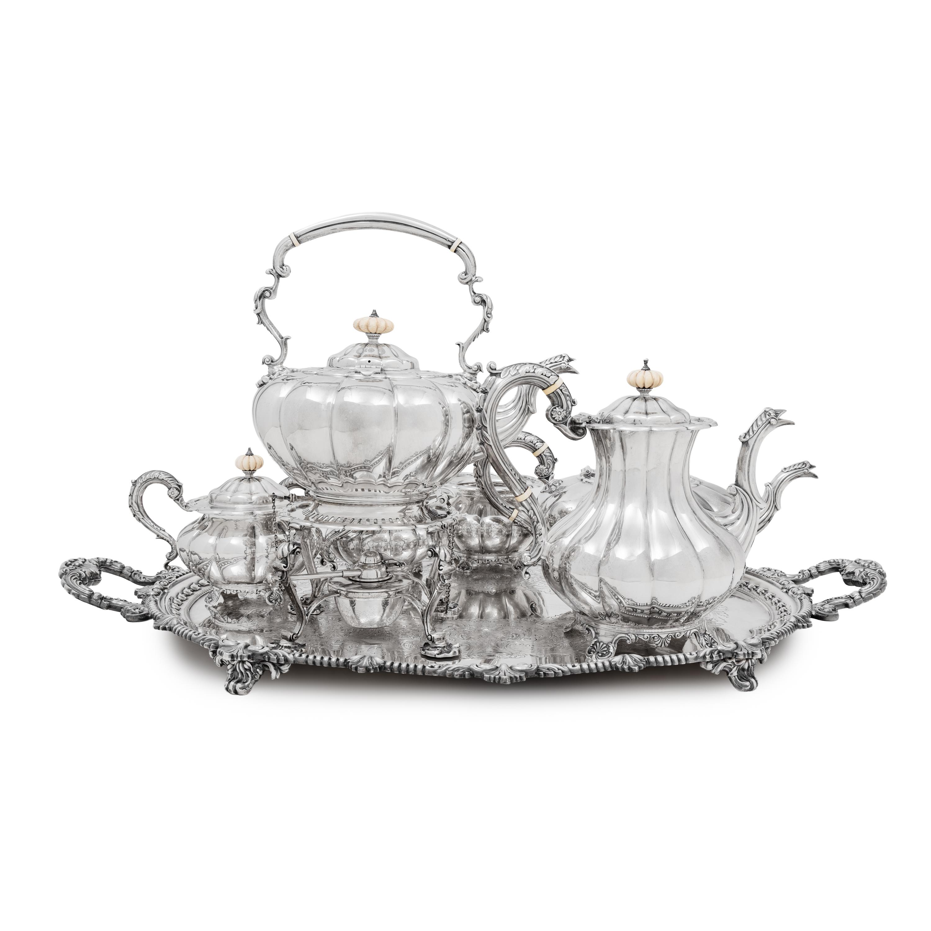 An English Silver Six-Piece Tea and Coffee Service