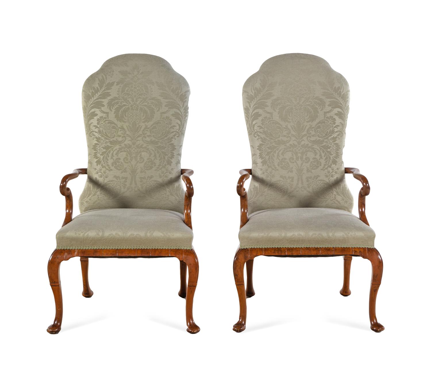 A Pair of Dennis and Leen Walnut Armchairs