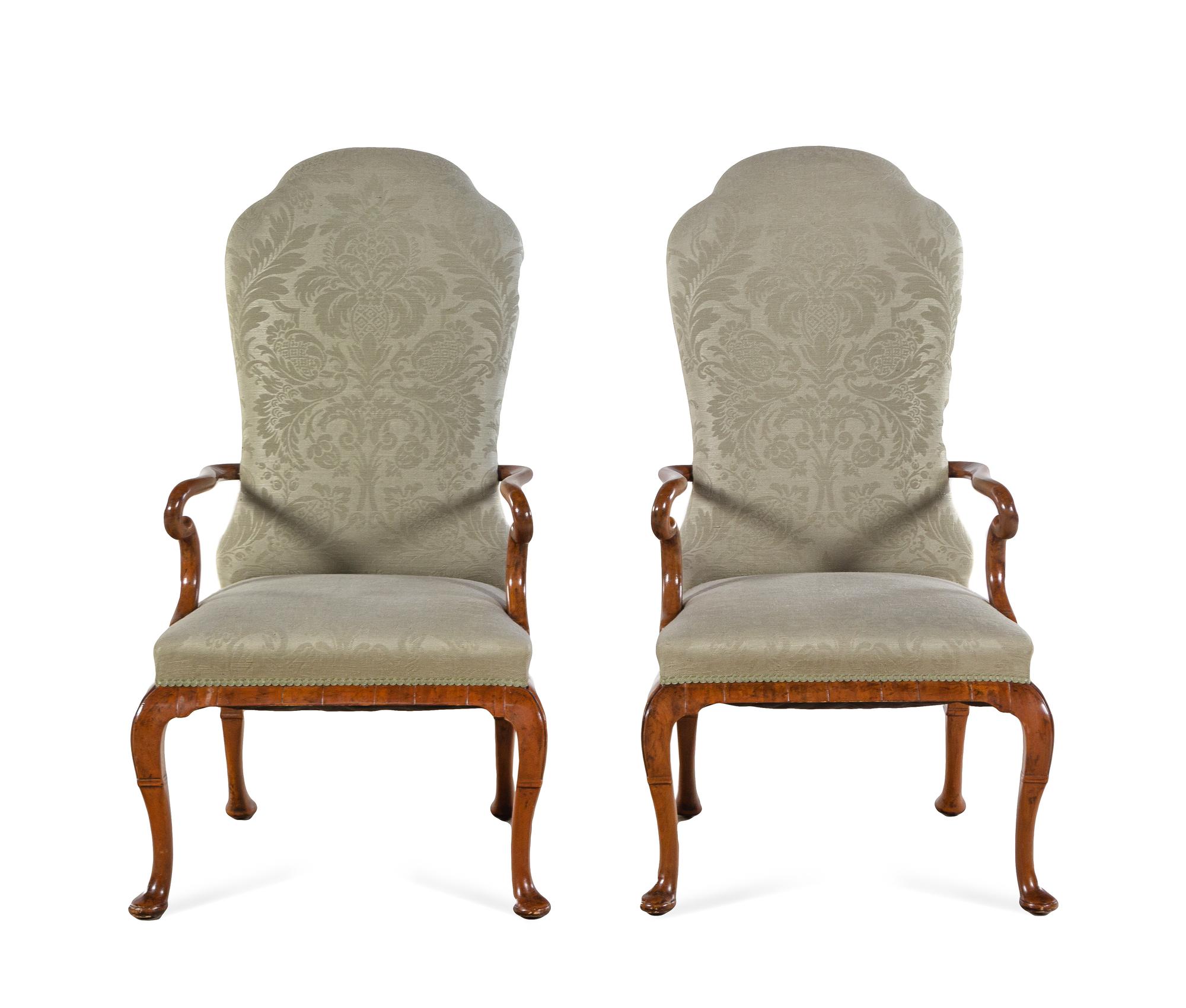 A Pair of Dennis and Leen Walnut Armchairs
