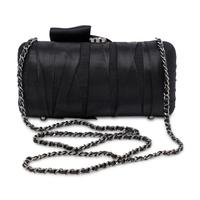 Chanel, Black Satin Ribbon Evening Bag