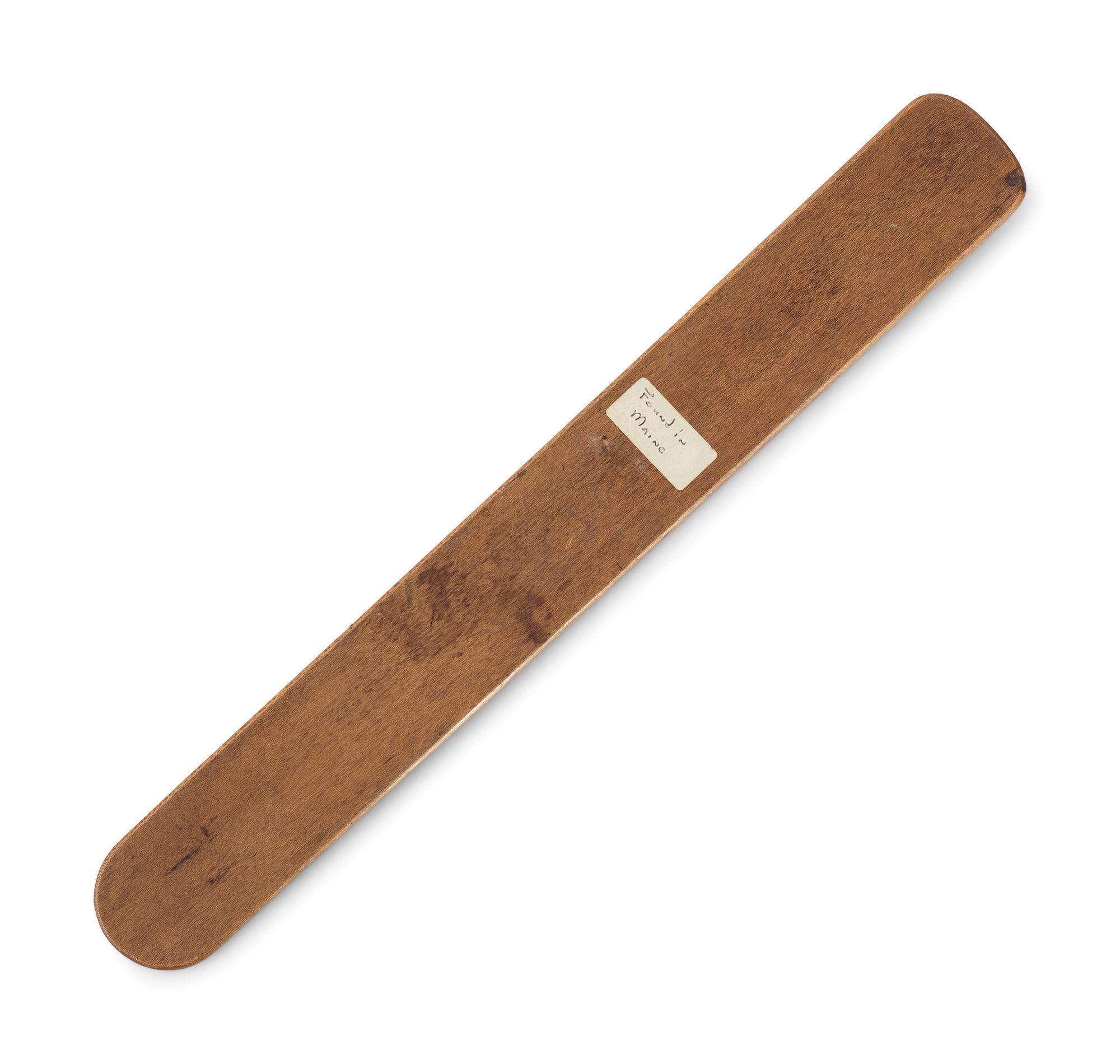 An Inlaid Wood Corset Busk with Initials