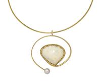 OPAL AND CULTURED PEARL PENDANT