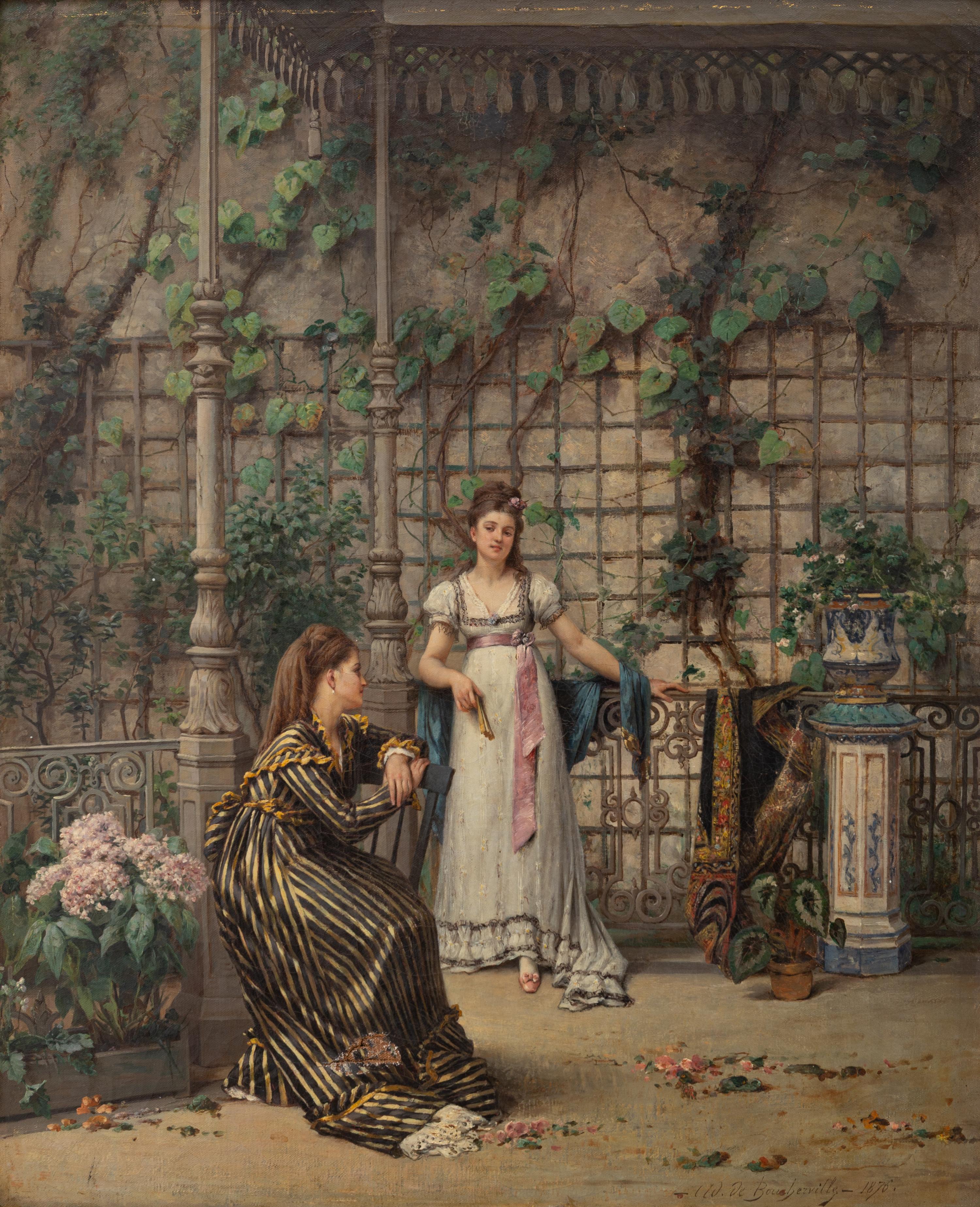 Adrien de Boucherville (French, 1829-1883) — Garden Scene , 1876