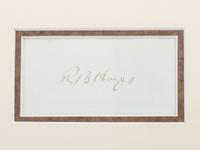 [POLITICS IN AMERICA]. A group of presidential signatures including Rutherford B. HAYES, Lyndon B. JOHNSON, Ronald REAGAN, and George H.W. BUSH.