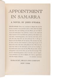 O’HARA, John (1905-1970). Appointment in Samarra . New York: Harcourt, Brace, 1934.