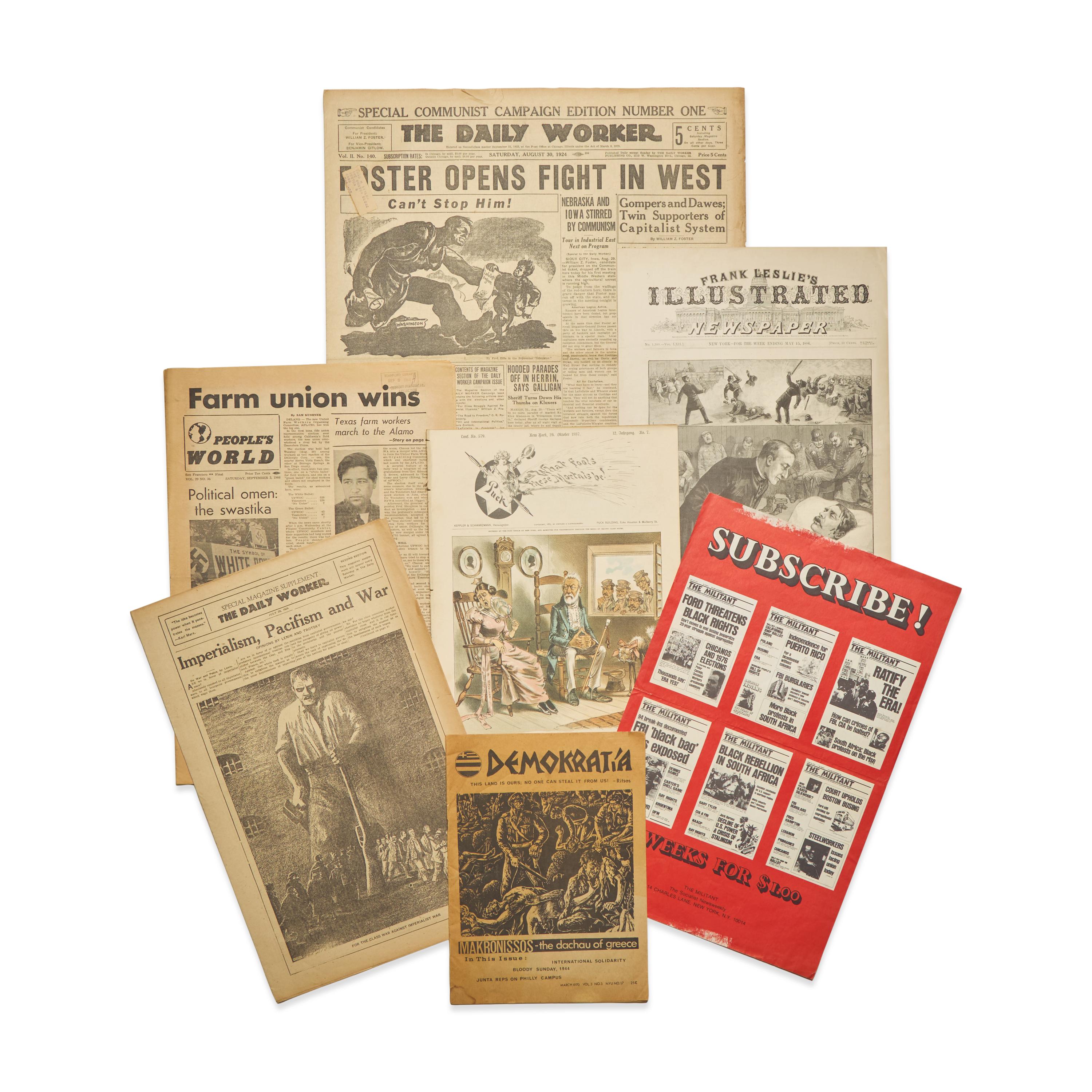 [American Radicalism] Group of 14 Issues of the "Proletarian News", and Other Periodicals Related to Communism, Anti-Fascism, etc.