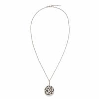 DIAMOND, BLACK DIAMOND, AND WHITE GOLD PENDANT NECKLACE