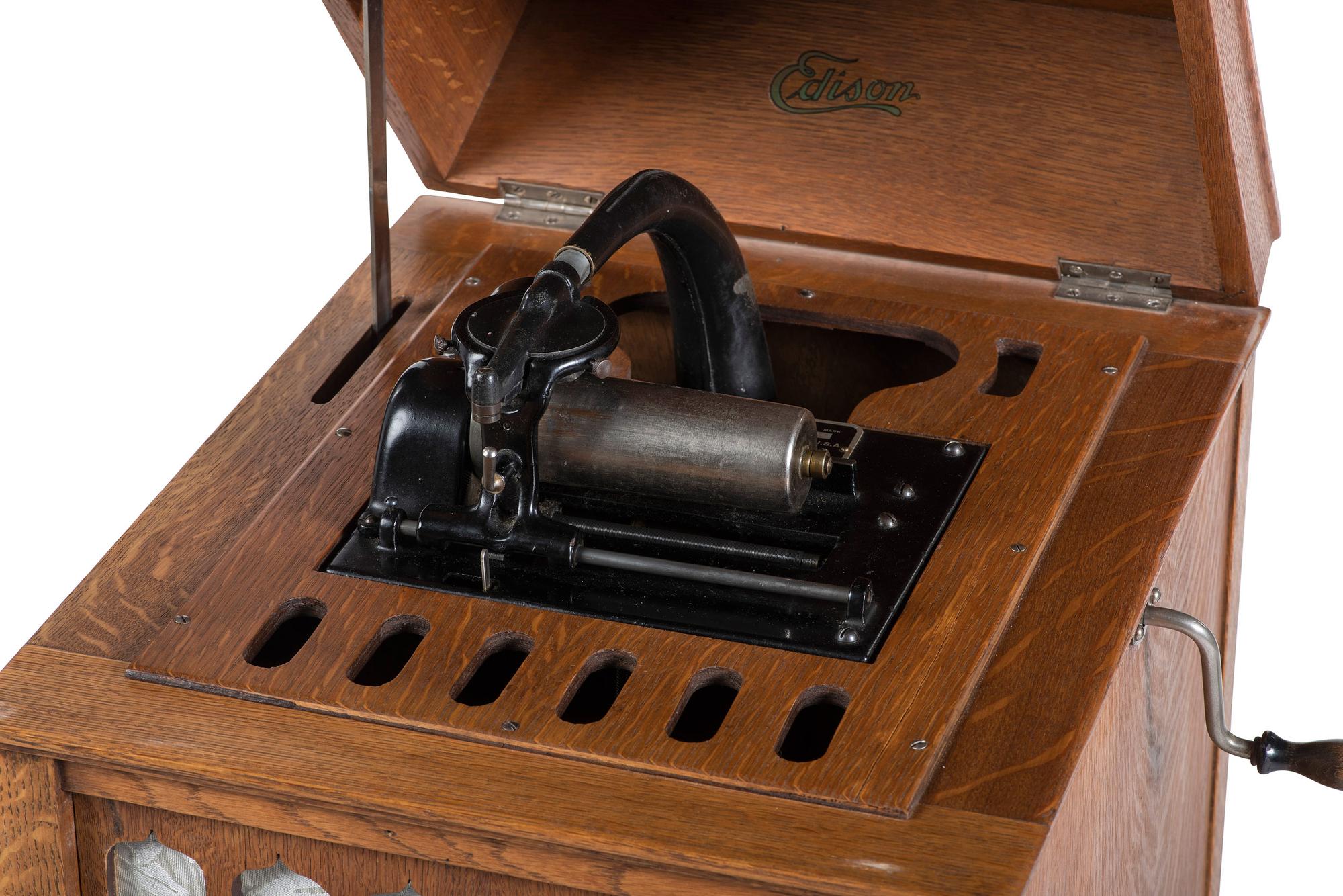 An Edison Amberola Phonograph Oak Cabinet
