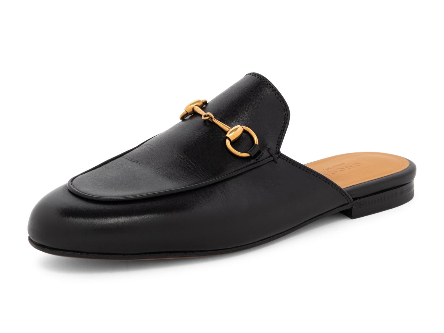 Gucci Black Leather Mules, Unworn