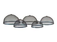 A Stacking Set of Five Wire Screen Food Covers