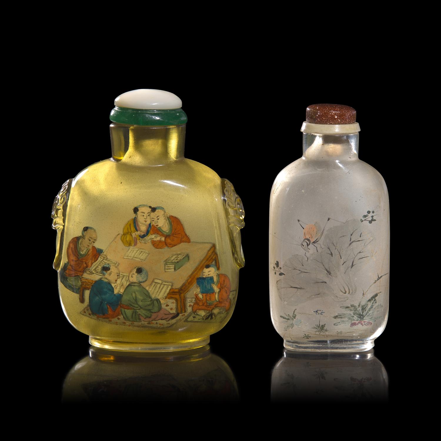 Two Chinese Inside Painted Glass Snuff Bottles