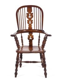 An English Carved Windsor Armchair
