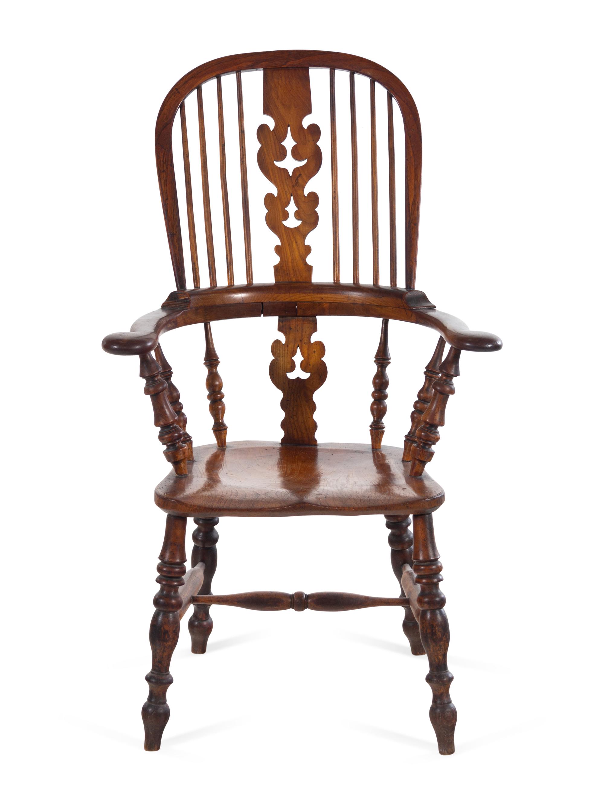 An English Carved Windsor Armchair