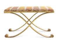 A Pair of Gilt Metal X-Shape Benches