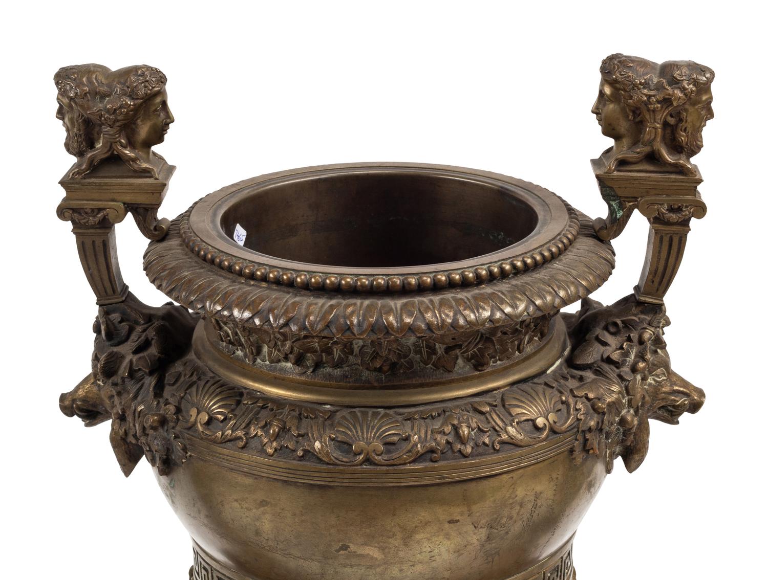A Monumental French Neoclassical Gilt Bronze and Rouge Marble Clock Garniture