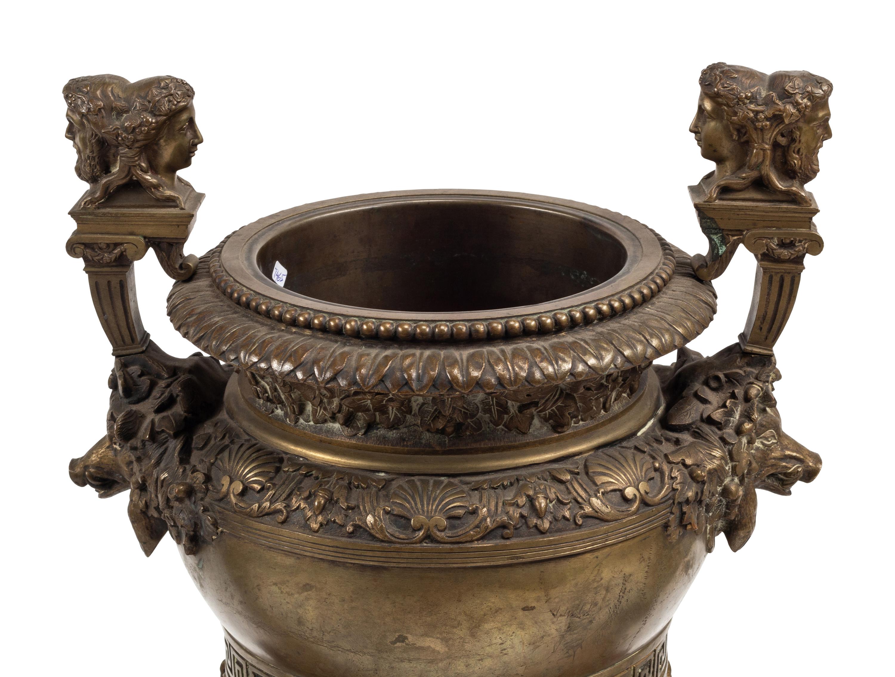 A Monumental French Neoclassical Gilt Bronze and Rouge Marble Clock Garniture