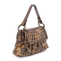 Fendi, Mini Chef Bag in Metallic Croc Jacquard
