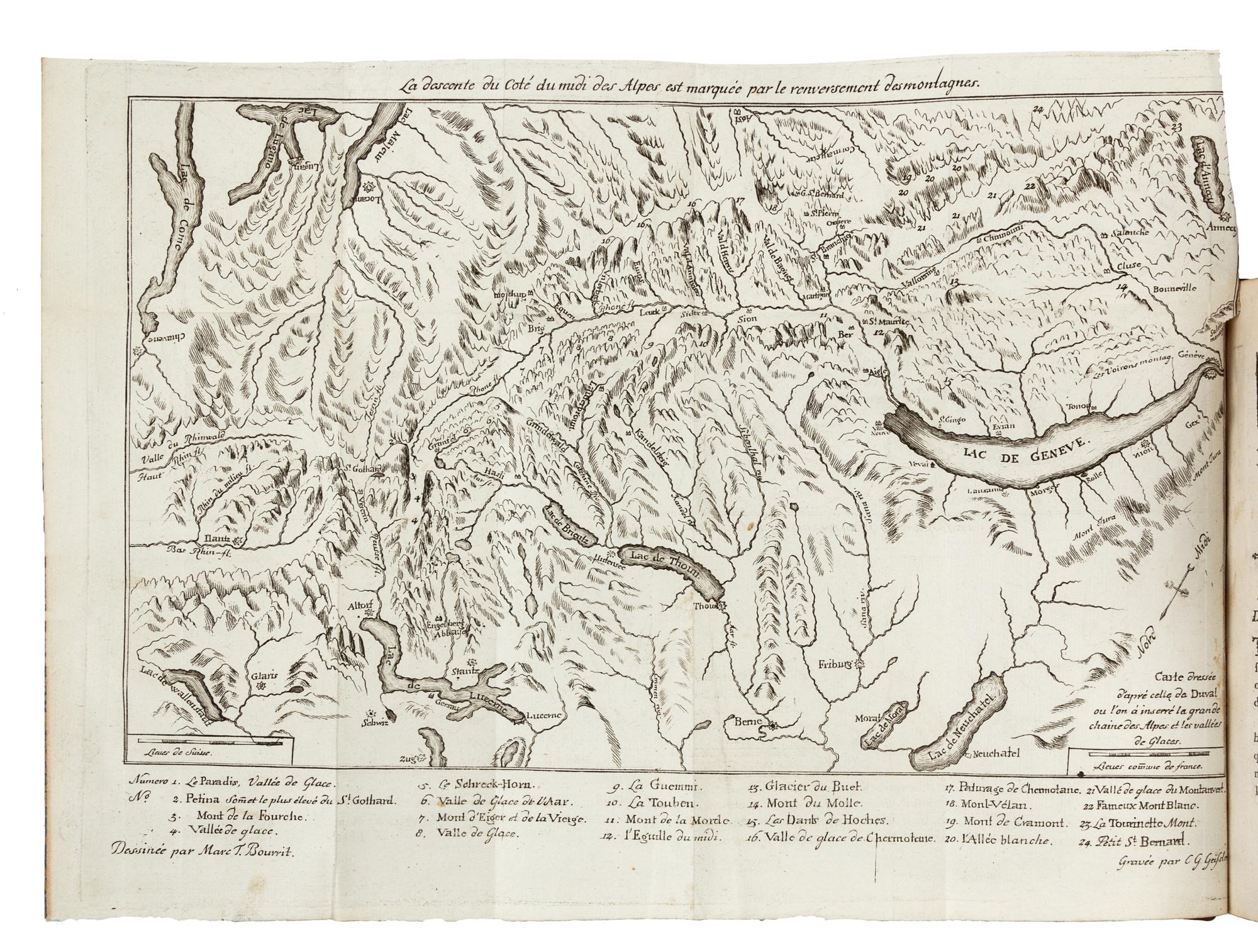 BOURRIT, Marc Theodore (1739-1819). Description des Alpes Pennines et Rhetiennes... Geneva: Chez J.P. Bonnant, 1781.