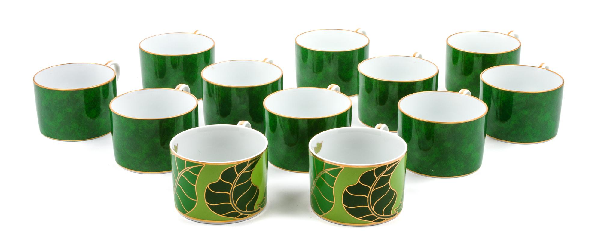 An Assorted Group of Twelve Lynn Chase Porcelain Coffee Cups Height: 2 1/4 inches (each).