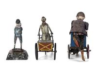 Three Painted Tin Windup Toys