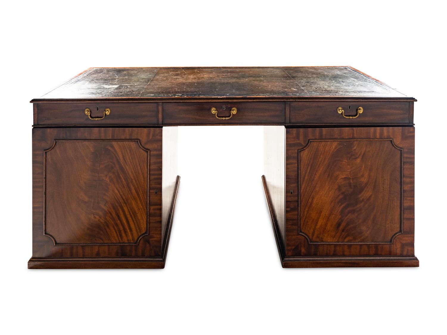 A George III Mahogany Partner's Desk