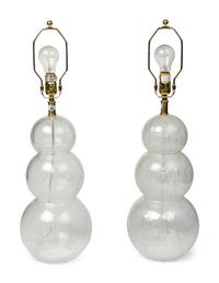 A Pair of Contemporary Blown Glass Table Lamps