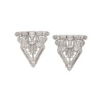 ART DECO, PLATINUM AND DIAMOND DOUBLE CLIP BROOCH