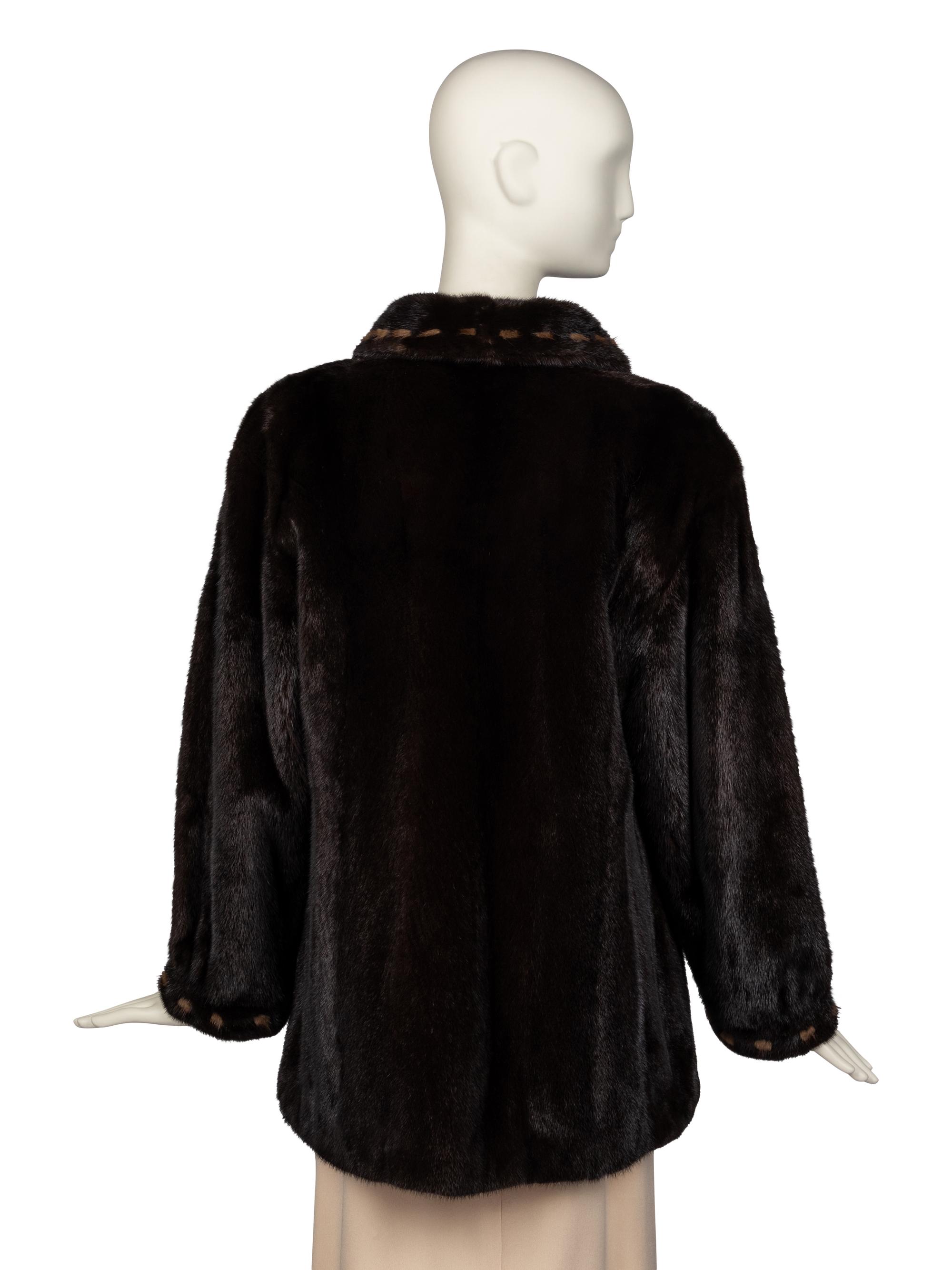 Neiman Marcus Reversible Mink and Leather Jacket, 1980-90s