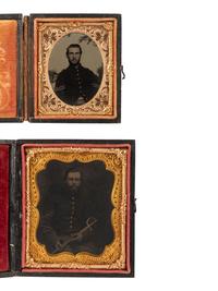 [CIVIL WAR]. 2 cased portraits of non-commissioned officers, including an identified corporal.