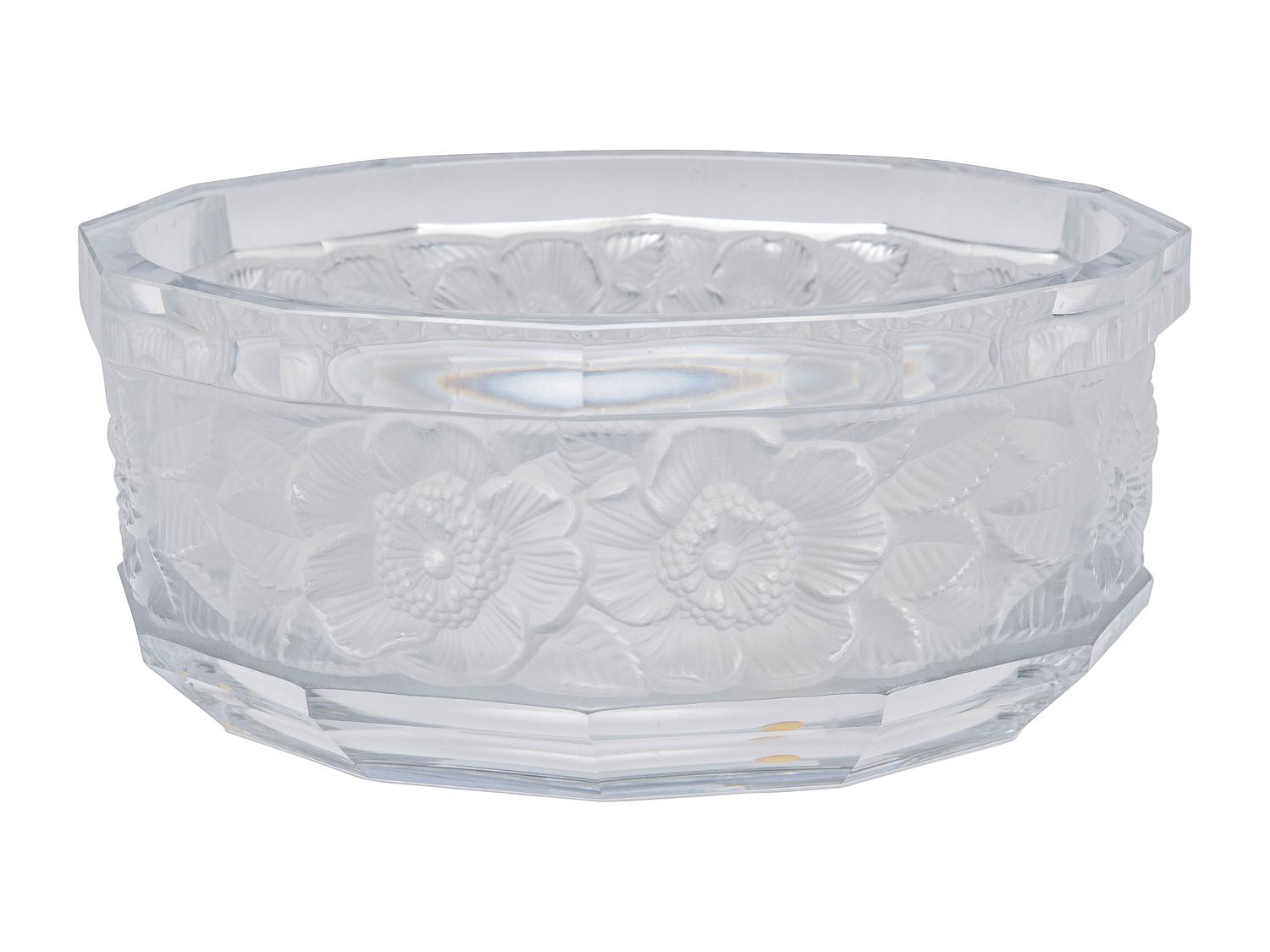A Lalique- Style Molded and Frosted Glass Bowl