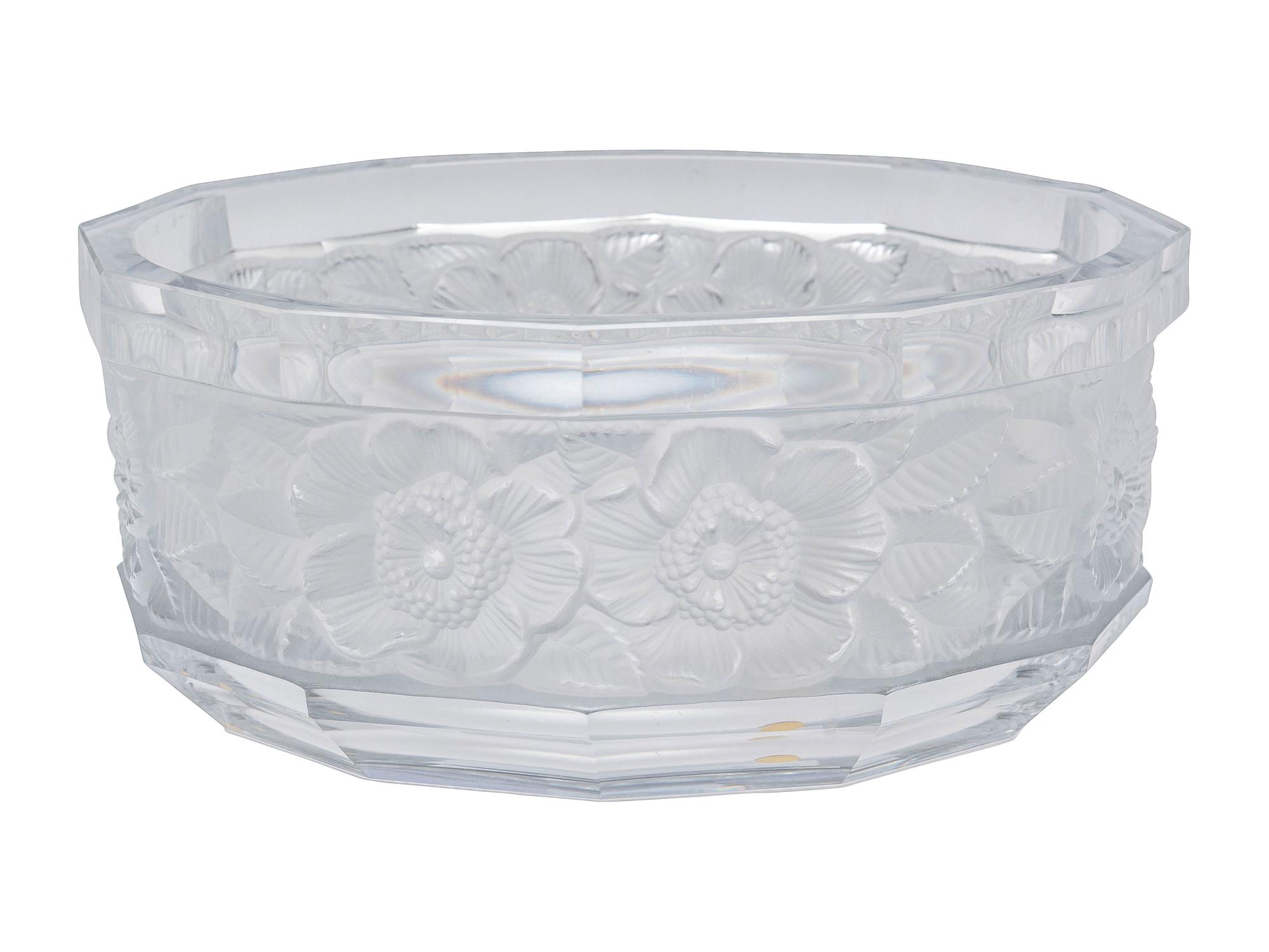 A Lalique- Style Molded and Frosted Glass Bowl