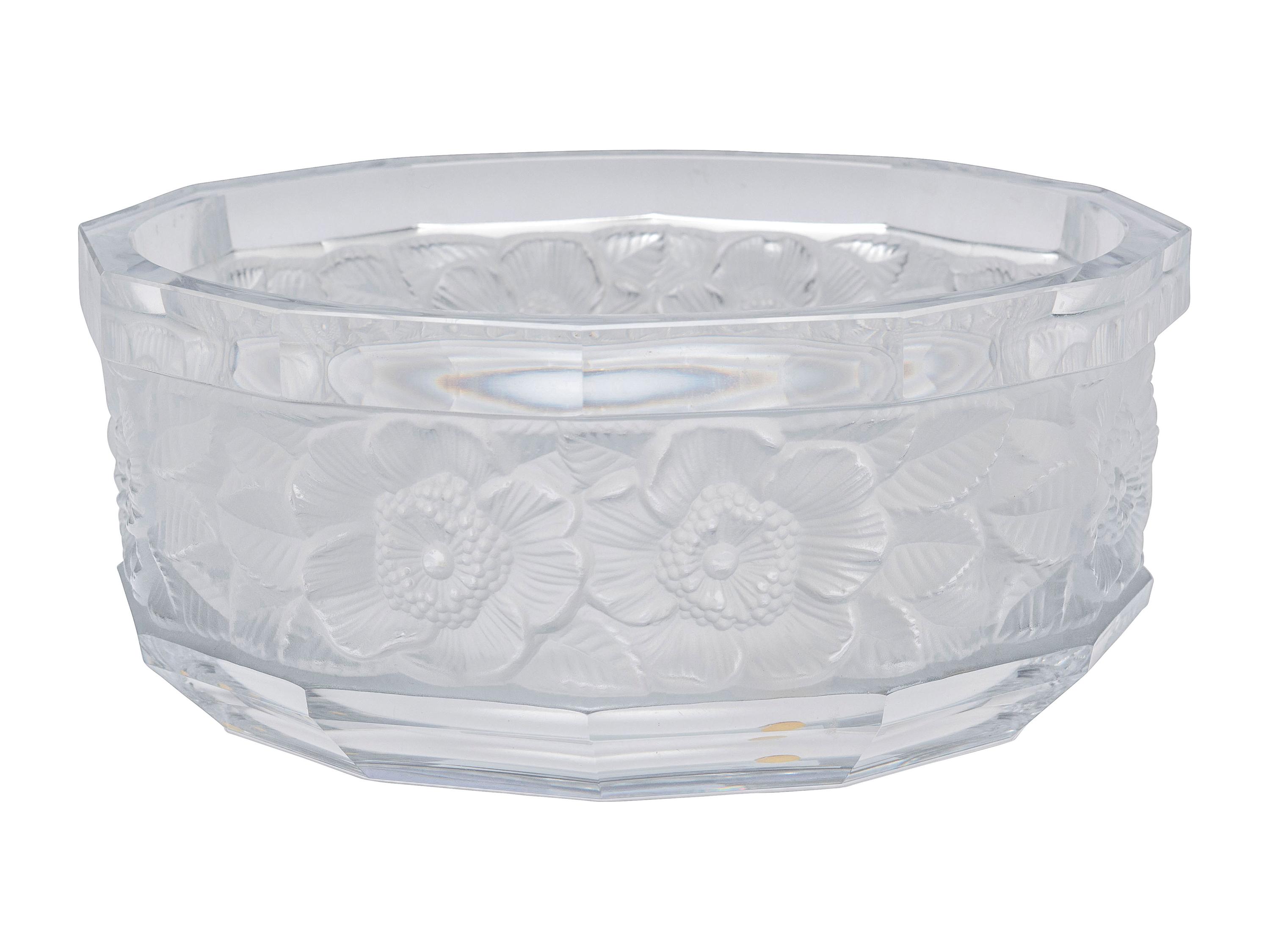 A Lalique- Style Molded and Frosted Glass Bowl