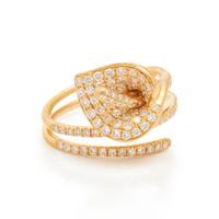 ANITA KO, YELLOW GOLD AND DIAMOND CALLA LILY RING