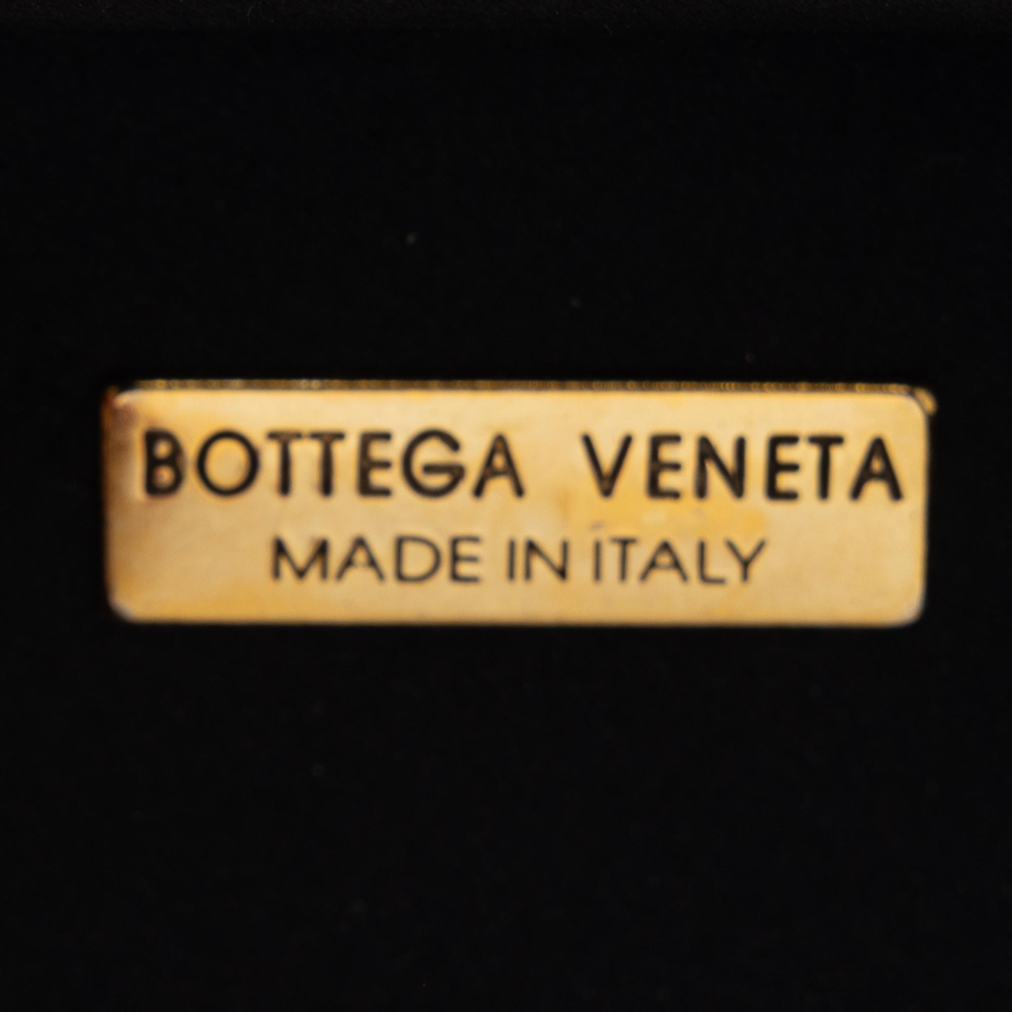 Bottega Veneta, Black Satin Intrecciato Clutch